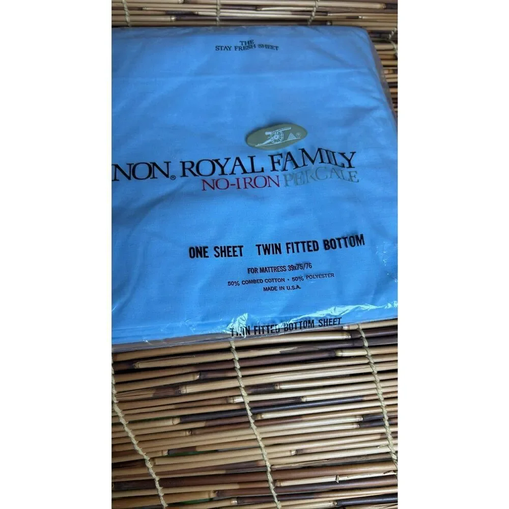 Cannon Royal Family Vintage Twin Fitted Sheet NIP Light Blue